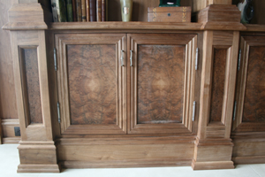 Walnut Burl Library Doors